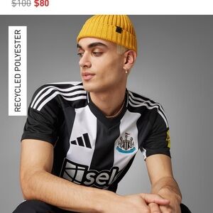 Adidas Black and White Soccer Jersey Newcastle United